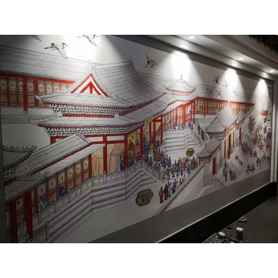 上海文化墙涂鸦幼儿园彩绘餐厅墙绘定制上手绘3D壁画